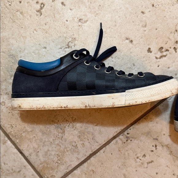 Louis Vuitton Navy Checkered Sneakers - Picture 7 of 7